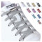 Olukssck 2 Pares Cordones Elasticos Zapatillas Deporte para Niños y Adultos, Cordones Elasticos 6 mm de Ancho Sin Nudos con Hebilla Metal, No es Necesario Atar Cordones de Zapatos, 110cm, Plata
