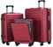 TydeCkare 20/24/28 Gepäckset, 20 Handgepäck mit Laptopfach 34L (55x39x20 cm), 24 Hartschalenkoffer 65L, 28 Zoll Koffer 101L, mit TSA Schloss, Rotwein