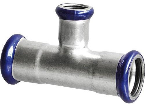 Raccord a sertir en inox T reduit 54-35-54 contour M