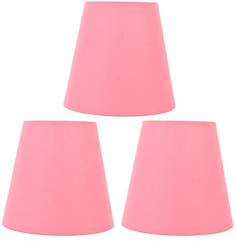 Marooma 3 Stück Lampenschirm, Tragbarer Stoff-Lampenschirm, Bunter Lampenschirm Vom Typ E14, Stoff-Lampenschirme für Tischlampen, Stehlampen, Lampenschirm-Abdeckung für Schlafzimmer,(Rosa)