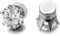 Boucles d'oreilles pour homme en diamant, aimants fausses boucles d'oreilles pour homme Click-on Faux Piercing Faux Dilatateur Faux Plug,Argent Zircon Simulé Diamant Brillant, 6mm, Zircon, Zircone