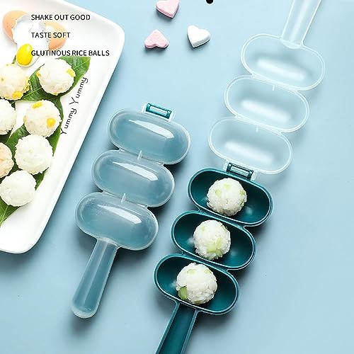 BWESOO 2Pcs Grün Reis Ball Maker Shake Mittagessen Maker Mold Reis Ball Shaker Reis Ball Mold Rice Ball Maker Ball Shaped Küche Werkzeuge Für Home DIY Machen Kit Sushi Platten