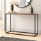 [en.casa] Mesa Consola Mueble de Entrada para Pasillo Recibidor Sala de Espera Metal/Tablero en MDF 80 x 100 x 30 cm - Negro y Efecto Roble