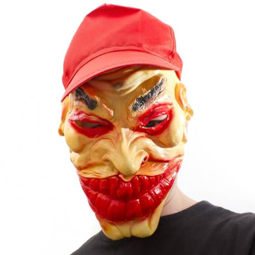 GOODS+GADGETS Maske für Halloween, Karneval Cosplay Gesichtsmaske, Vollmaske Kostüm Gesichtsmaske Fancy Grusel-Verkleidung Mottoparty (Gangster Clown)