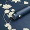 Fiula 44CMx3M Selbstklebende Tapete Blumen Klebefolie Wasserdicht DIY Blumentapete Klebetapete Möbelfolie Vinyl Wrap Wandtapete Dekorfolie Wohnzimmer Schlafzimmer Marineblau Beige Vintage Wallpaper