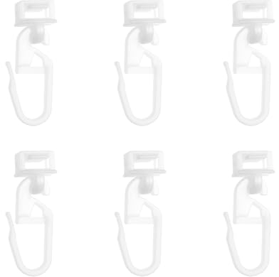 LT Easiyl 40Pcs Crochets de Rideau en Plastique Blanc 34mm - Compatible avec Swift pour Camping-Car et Caravane - Rail Glider Crochets