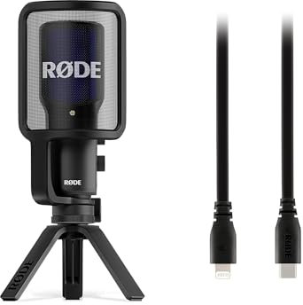 RØDE NT-USB+ Micrófono USB Profesional NT-USB+ + Cable SC19 USB-C a Lighting (1,5 m - Compatible con iOS) para grabación