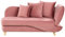 Chaiselongue Samt rosa rechtsseitig mit Stauraum Kissen modern Meri II