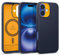 Caseology Nano Pop Mag für iPhone 16 Hülle [Weiches und staubfreies Material] Fallschutz in Militärischer Qualität mit Seitlichen Griffmustern iPhone 16 Hülle - Blueberry Navy