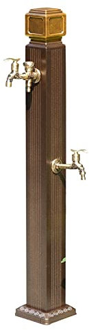 Garden Faucet with Hose Bracket, 110cm Outdoor Courtyard Aluminum Garden Water Column, Anti-Ultraviolet and Weatherproof Vertical Water Column,tap Water Fountain Faucet for Garden Irrigation (Dual p