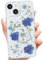 Abbery Handyhülle für iPhone 13 Mini/iPhone 12 Mini Hülle Getrocknete Blumen Glitzer Muster Durchsichtig mit Motiv Aesthetic Design Silikon Frauen Mädchen Stoßfeste Anti-Kratzer Schutzhülle (Violett)