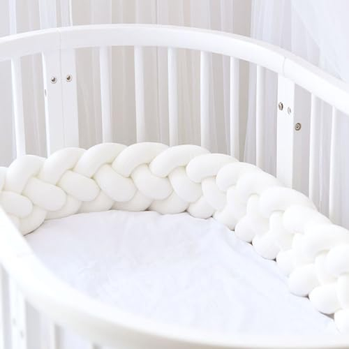 HSJFS Bettschlange Geflochten, Bettschlange, Kantenschutz Bettumrandung Knotenkissen, Seitenschläferkissen, Bettschlange Baby, Zierkissen Stillkissen,A15,2M