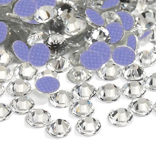 Sularpek 2880 Stück Hotfix Strasssteine, SS10 2.7-2.9mm Hitzefix Strasssteine zum Basteln, Hotfix Crystal AB, Hotfix Kristall Runde Edelsteine Kristallrunde Edelsteine für Kleidung Schuhe DIY Handwerk
