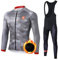 UGLY FROG 2024 Fahrradbekleidung Set, Herren Langarm Radsportanzüge Radtrikot Kleidung Langärmeliges Fahrradtrikot mit Thermofleecefutter Radhose mit Sitzpolster Winter