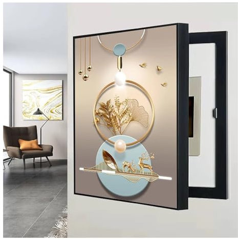 ZLRBN Elektrischer Verteilerkasten Dekorative Schachtel, Zählerkasten Schutzkasten, DIY-Wohnzimmer Dekorative Malerei (A,30x40cm)