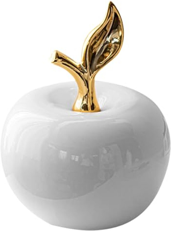 GARVALON Kleine Keramik Äpfel Deko Figurine Realistische Apfel Modell Ornamente Für Weihnachtsdekoration Fotorequisiten Und Kreative Tischgestaltung Langlebig Und Exquisit