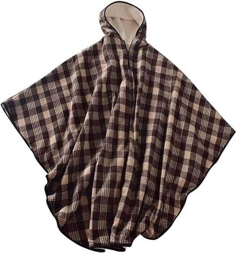 Fleece-Rollstuhl-Umhang mit Kapuze für Erwachsene, warm, Winter-Poncho-Mantel für Damen und Herren, warme Abdeckung für Rollstuhl, Decke