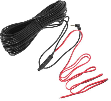 Car Extension Cord 15M - 4-Pin Black Extension Cable for Dash Cameras Safe Rear Wire Design Durable Plastic Construction