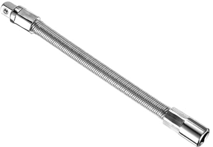 QUARKZMAN Set di barre di estensione per bussola 3/8 in acciaio per molle cromato, set di barre di estensione flessibili, prolunghe per bussola con giunto universale color argento