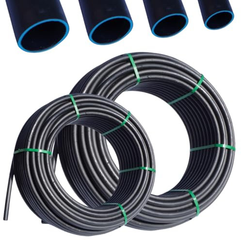 Kolor Neu 3-Lagig PE Rohr PN6 (6 Bar) Verlegerohr Wasserleitung 20mm 25mm 32mm Versorgungsleitung Bewässerung PE-Rohrleitung Druckrohr unterirdisch u oberirdisch (20 mm x 10 Meter)