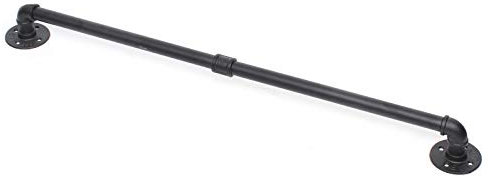 85cm Vintage Industrial Rustikale Iron Pipe Handtuchhalter Handtuchhalter,Badetuchhalter Gästehandtuchhalter Industrielle Rohr für Badezimmer Esszimmer Küche,Schwarz