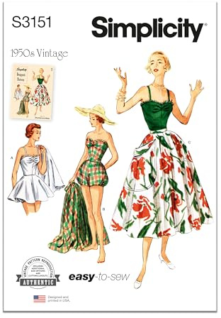 Simplicity Sewing Pattern SS3151Y5 Misses' One Piece Bathing Suit and Skirt Y5 (18-20-22-24-26)