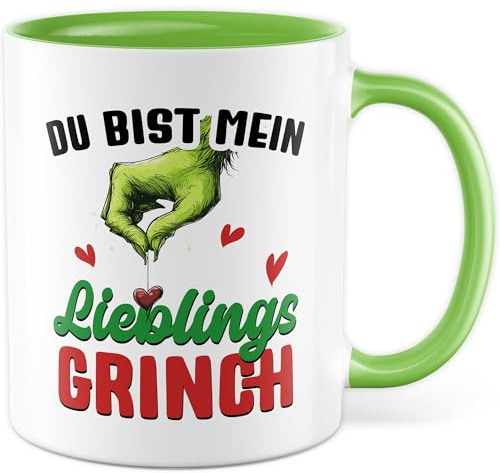 Tasse Grinch Geschenk Du bist mein Lieblings Grinch, Kaffeetasse Weihnachten Weihnacht Witzig Humor Geschenkidee Büro Kollege Kollegin Kaffee-Becher