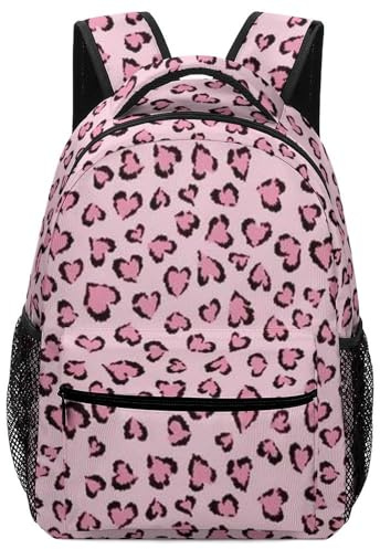 soldwellsd Zainetto leopardato colorato con stampa animalier zaino per computer portatile zaino da scuola borsa a tracolla borsa a tracolla sport viaggio zaino, Rosa leopardato., Taglia unica