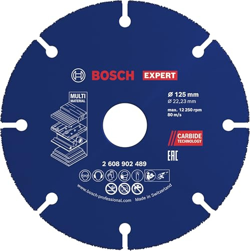 Bosch 1x Expert Carbide Multi Wheel Cutting Disc (for Hardwood, Wood with Nails, Ø 125 mm, Professional Accessory Small Angle Grinder)
