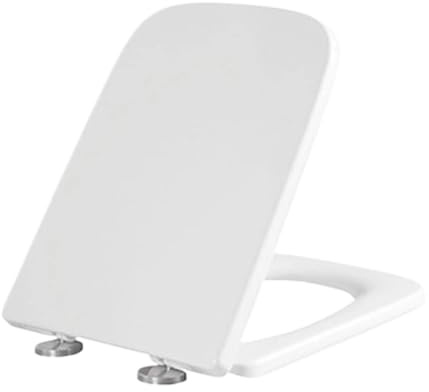 Wc Sitz Mit Absenkautomatik Toilettendeckel mit Absenkautomatik, quadratisch, universeller Toilettendeckel, WC, langsam schließende Toilettenkappen, Breite 34 cm, Länge 40 cm bis 49 cm