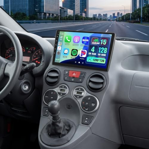 4+128G 2 DIN Autoradio Android per Fiat Panda 2003-2012 Carplay Wireless | Carplay Android Auto 9''Incell Schermo per Auto WiFi Touchscreen Bluetooth5.0 GPS FM RDS SWC USB Retrocamera