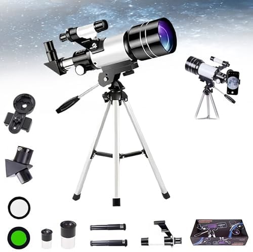 HOPASRISEE 2026 Astrobupy Teleskop für Anfänger, 70mm Aperture Teleskop mit Handyhalterung, Sternsucher + Baader-Beschichtung + Telefonclip, Halten Sie Kinder Von Elektronischen Geräten Fern