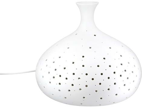 GILDE Tischleuchte Galaxy - Porzellan matt, H 21 cm x Ø 22 cm | Material: Porzellan, mattes Finish, schlichtes Design - Fassung E14, ohne Leuchtmittel