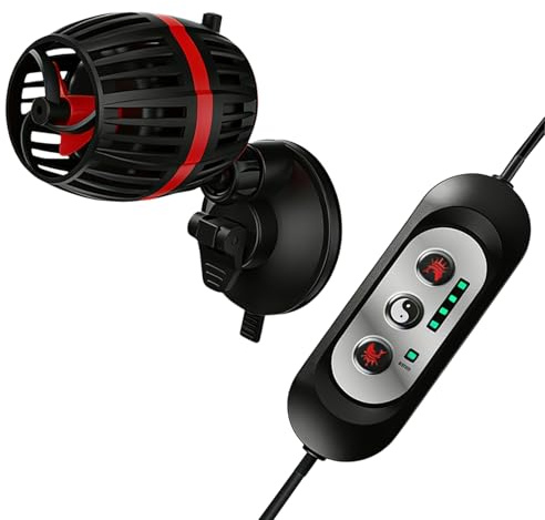 BAIFULAI Aquarium Strömungspumpe Wavemaker, 6W 3200L/h DC Aquarium Umwälzpumpe Wellenpumpe mit Controller, 4 Wave Modes, Einstellbarer Durchfluss Mini, für Aquarien 20-60CM, 150L