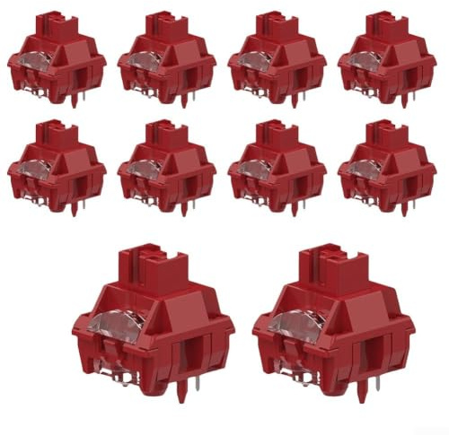 10XTTC V2 Silent Linear Switches RGB Pre-Lubed Double Quiet For Mechanical Keyboard Gaming Typing Customization (Red)