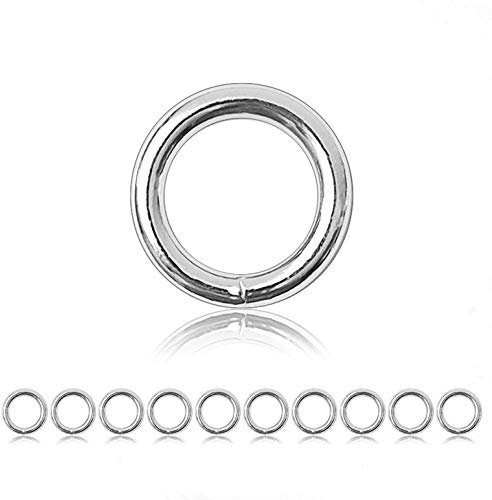 Ganzoo O-Ring Metall für Hunde-Leine, 20mm Innen-Durchmesser, 10 Stück, Stahlring, legierter Stahl, nicht rostend, Rund-Ringe für Paracord 550 Halsband, Handtasche, Metallring, Basteln, Farbe Silber