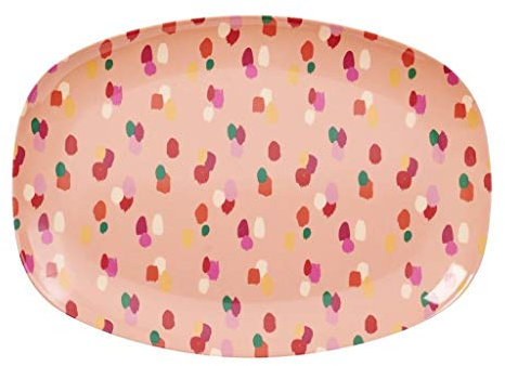 Melamin serveringsfad fra RICE - Coral Dapper Dot Print
