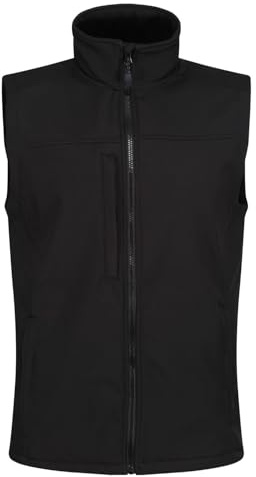 Regatta Professional Men's Flux Water Repellent Softshell Bodywarmer Gilet Jacket, All Black, size Small (Manufacturer Size:S)