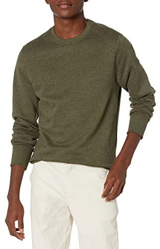 Amazon Essentials Men's Fleece Crew Neck Sweatshirt (Available in Big & Tall), Olive Heather, S