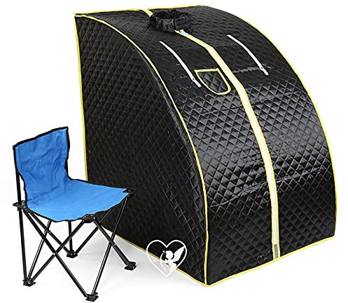 Cabina sauna a vapor para sauna doméstica en casa, baño de vapor portátil en casa Mobile Sauna Spa (80 * 70 * 98 cm, Negro)