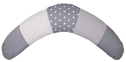 ULLENBOOM ® Stillkissen mit Mikroperlen 190x38 cm - Ideal als Schwangerschaftskissen & Seitenschläferkissen - Mit Stillkissenbezug aus 100% Baumwolle (OEKO-TEX®)