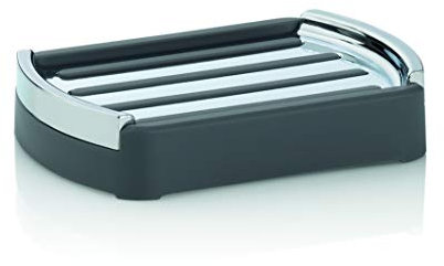 Seifenhalter, rechteckig, Grau und Silber, Marta