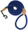 Mile High Life Laisse en Corde de Coton tressée avec poignée en Cuir et Fermoir Robuste en métal(Navy, 183 CM)