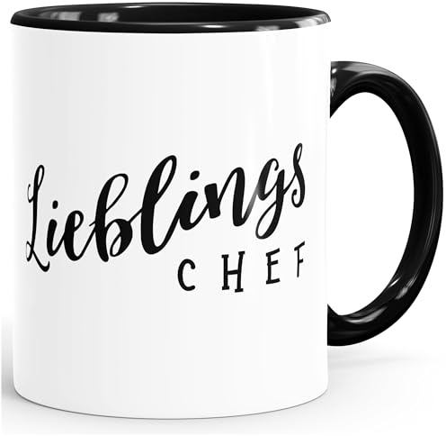 MoonWorks® Kaffee-Tasse Lieblingschef Becher Geschenk Arbeit Büro Vorgesetzter Kaffeetasse Schwarz unisize