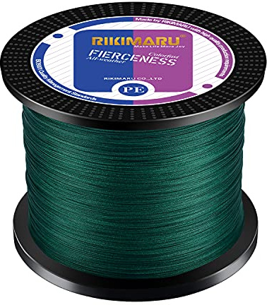 RIKIMARU Lenza da pesca intrecciata, resistente all'abrasione, zero allungamento e basso effetto memoria, diametro extra sottile, 300-1000 m, portata 1,8-81,6 kg