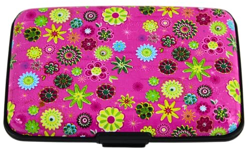 Women Credit Card Holders Paisley Designs Card & ID Cases RFID Theft Protectors Anti Scan Aluminium for Credit Card Debit Card Driving Licence Business Cards Strong Wallet (Pink)