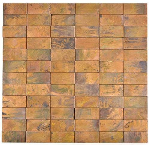 Kupfermosaik Fliese Stäbchen 3D braun Wand Küchenrückwand Fliesenspiegel MOS49-1514