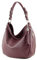 modamoda de T200 Damen Leder Schultertasche Henkeltasche handmade in Italy, Farbe:Bordeauxviolett