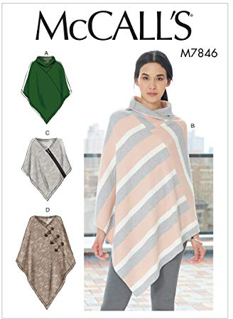 McCall Pattern McCall's M7846Z Women's Poncho Sewing Patterns, Sizes 16-22 Schnittmuster, Papier, L-XL, Einheitsgröße