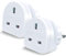 EXTRASTAR UK to EU Europe European Travel Adapter, 2 Pack 3 Pin to 2 Pin Plug Adapter Convertor for Germany, France, Spain, Portugal, Greece, Netherlands and More - White